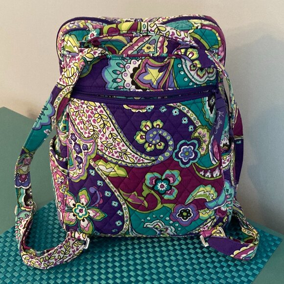 Vera Bradley Backpack EUC Purple Paisley Heather Pattern